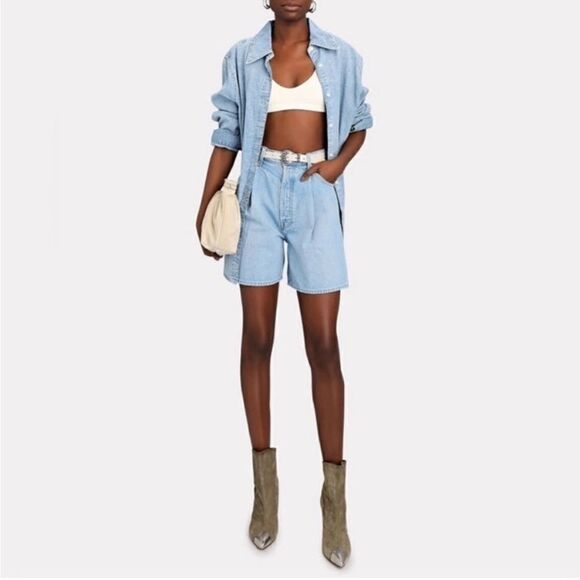 Mother Snacks The Pleated Fun Dip Jean Short size 25 NWT $218 - Picture 5 of 13